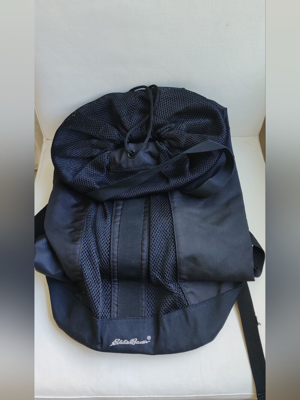 Eddie Bauer Black Mesh Top Backpack Tote, New Condition - Picture 9 of 12